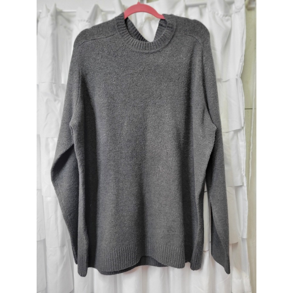 Gap Mens Crewneck Sweater Charcoal Gray Heather Knit Pullover XXL 634